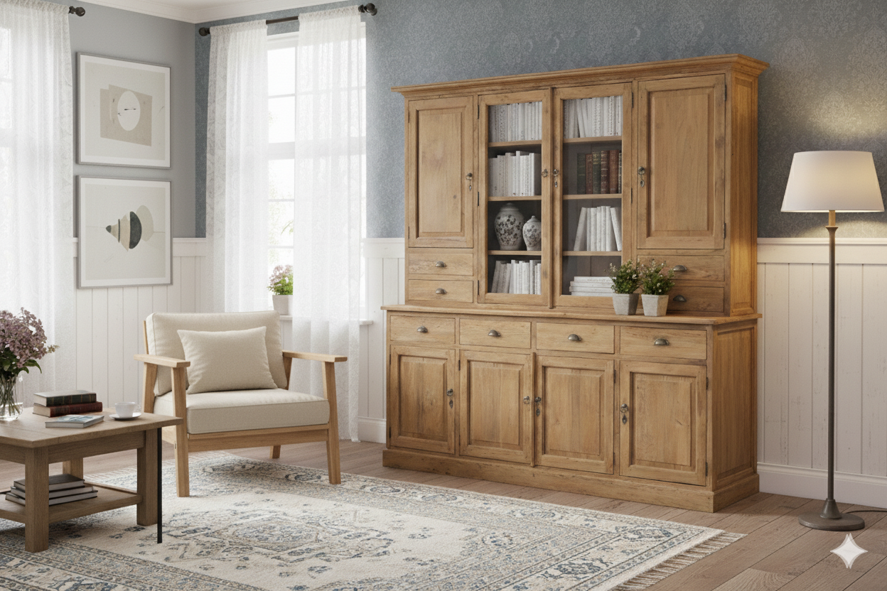 Teak Buffetschrank 220cm Rustikal