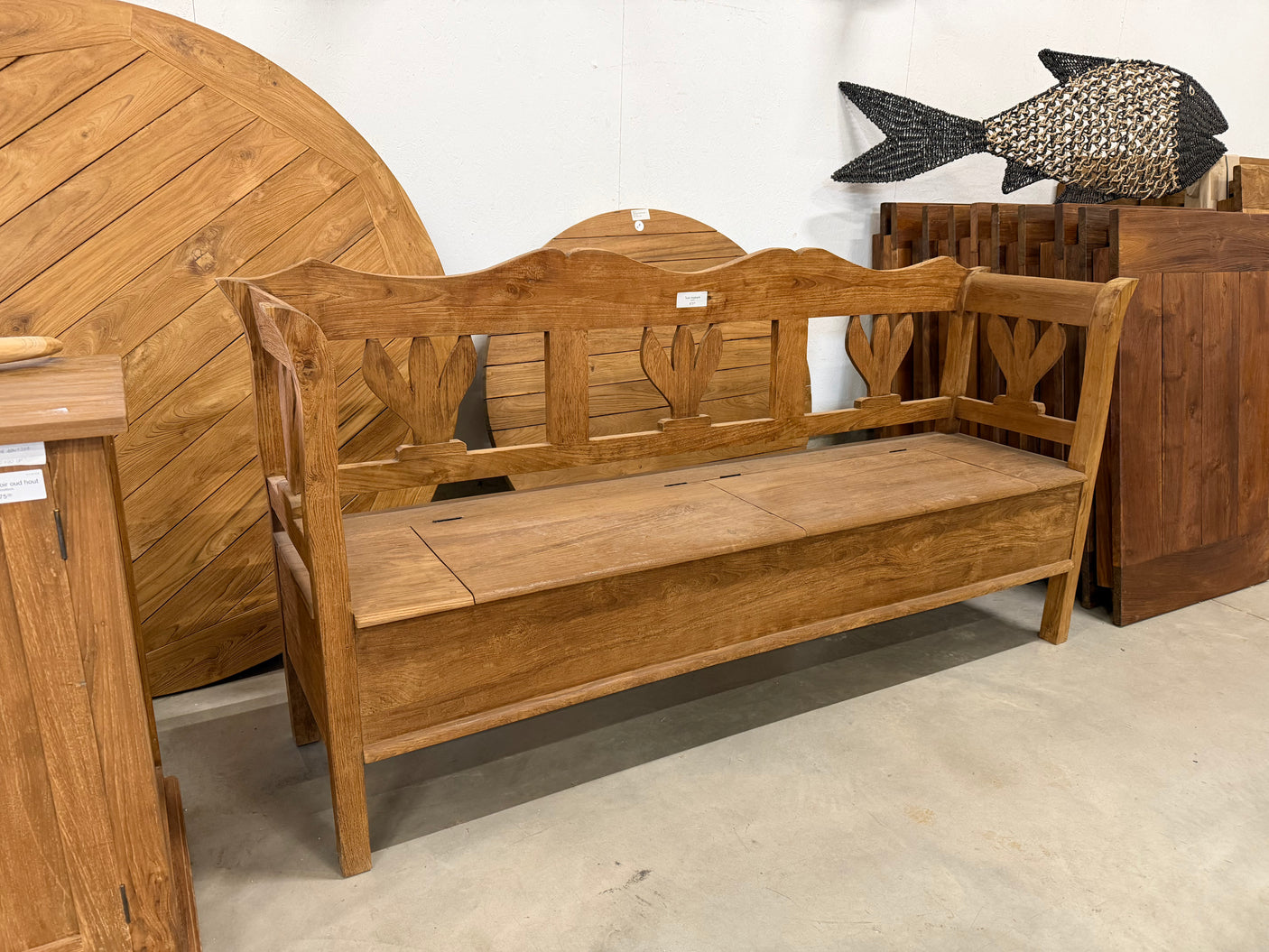 Teak Truhenbank - 200cm