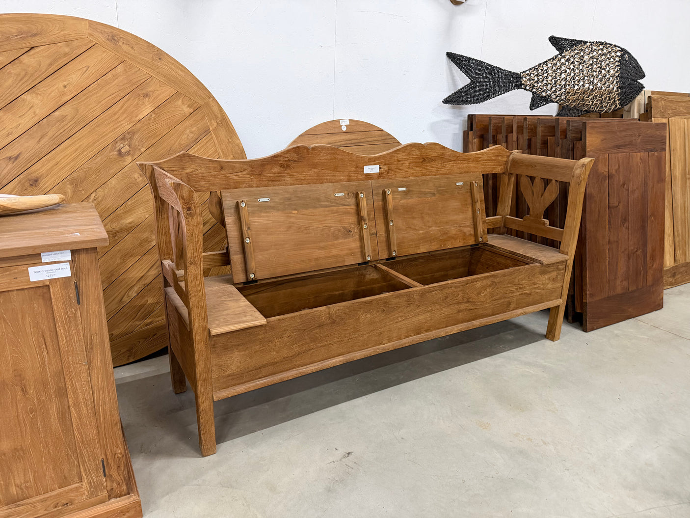 Teak Truhenbank - 200cm