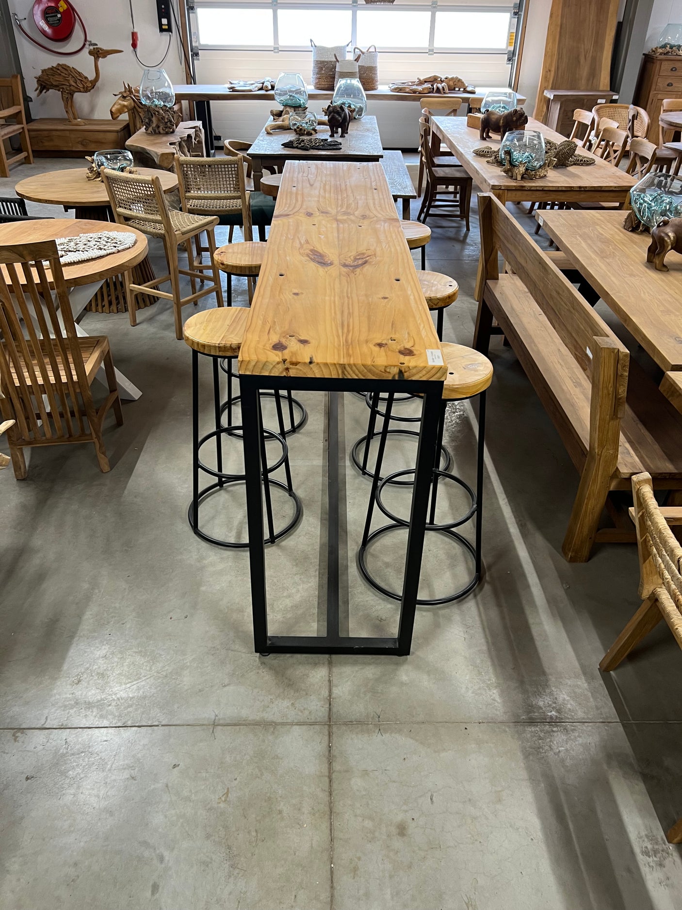 Bartisch und 5 Barhocker 240x50x105cm