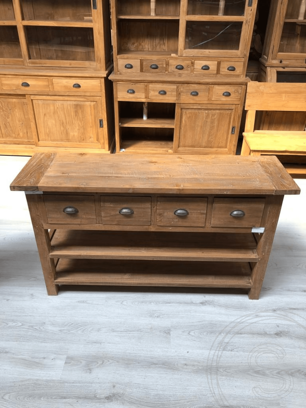 Teak Wandtisch Rustikal 120