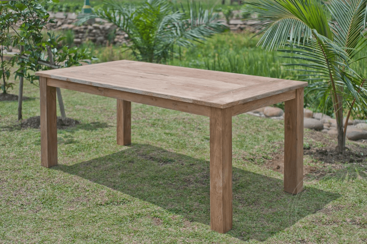 Teak Gartentisch 200x100cm + 4 Stühle Beaufort + Bank