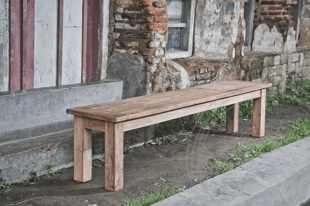 Teak bank 220cm oud hout - Souren Meubels