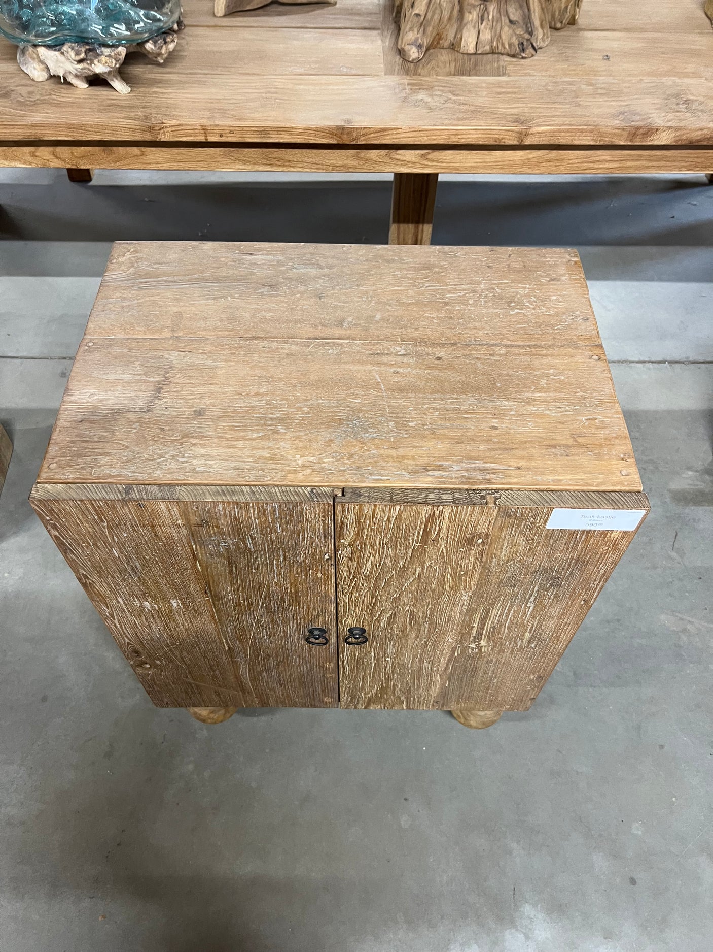 Teak-Schränkchen 2 Türen - 60x41x80cm