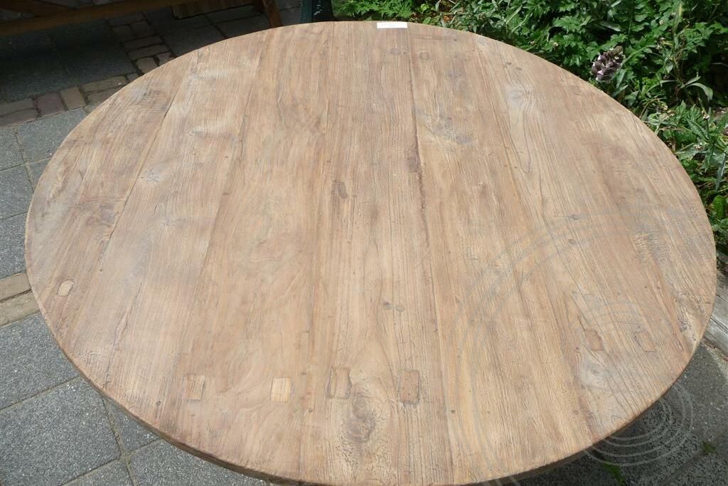Teak Tisch rund 170cm Rustikal