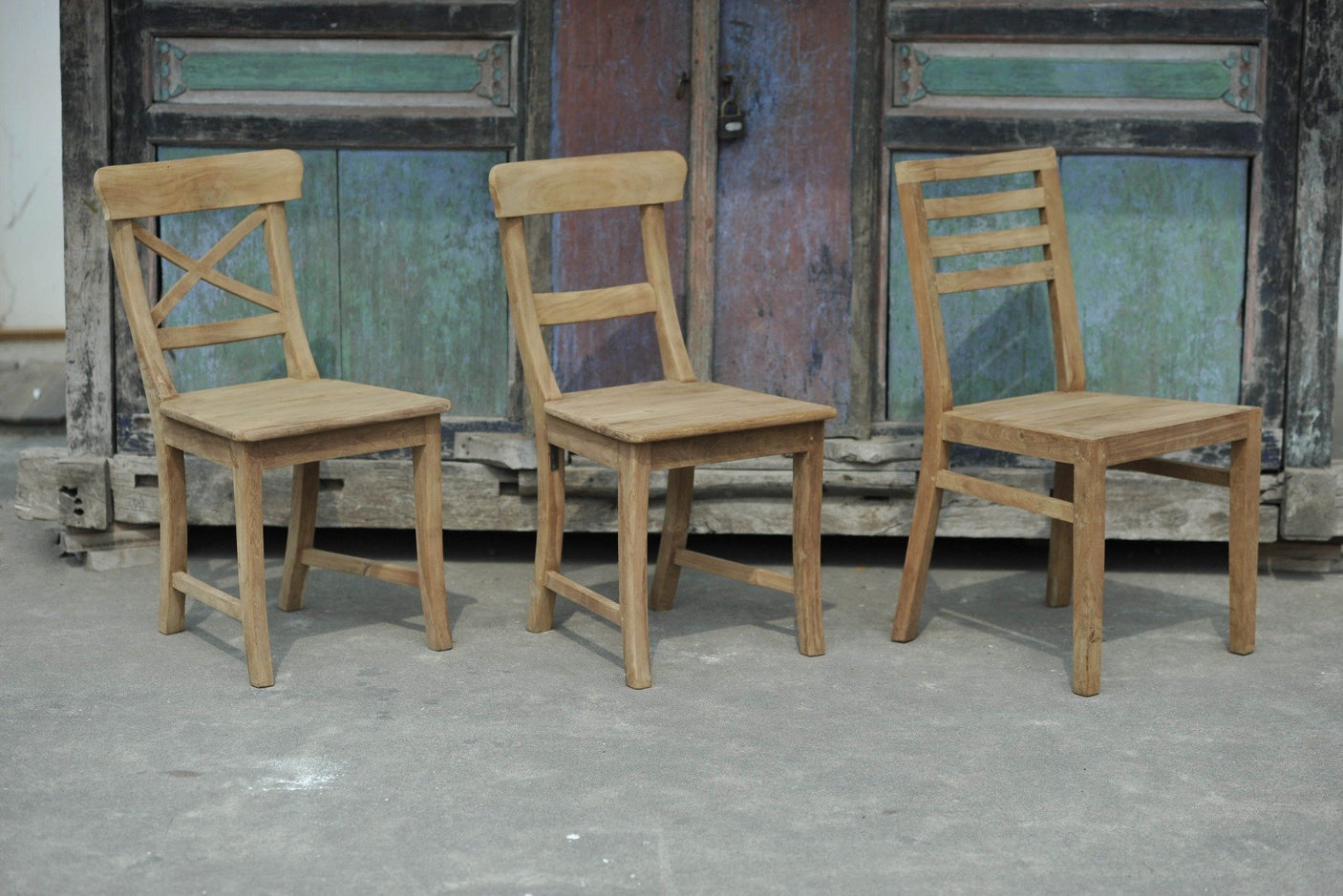 Teak stoel Mariotto met kruis - Souren Meubels