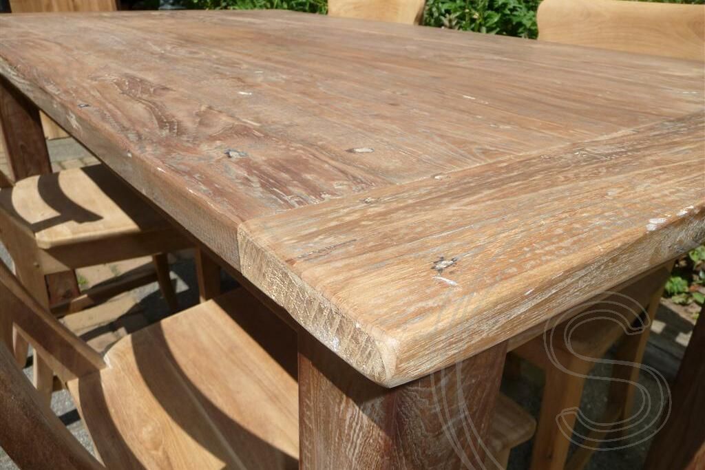 Teak tafel 160 x 90 oud hout - Souren Meubels