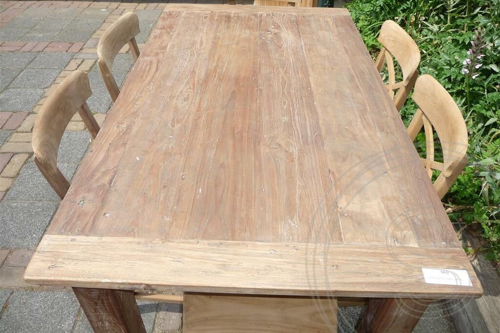 Teak tafel 160 x 90 oud hout - Souren Meubels