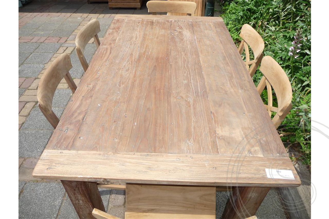 Teak tafel 160 x 90 oud hout - Souren Meubels