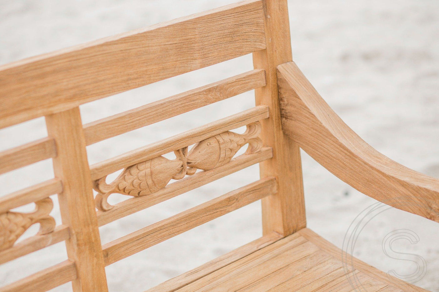 Teak vissenbank 240cm - Souren Meubels