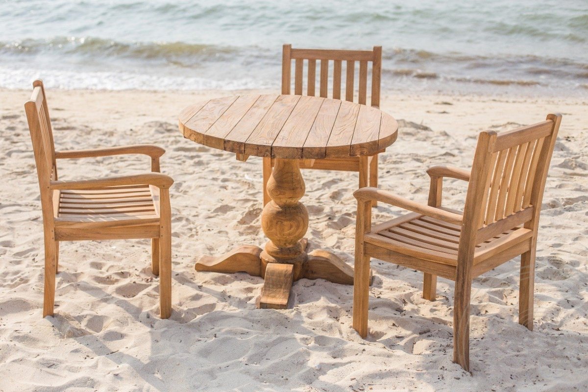 Teakholz Gartentisch rund 100 cm Classic - Souren Furniture (CH)