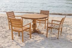 Teakholz Gartentisch rund 120 cm Classic - Souren Furniture (CH)