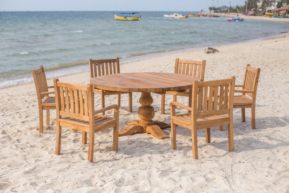 Teakholz Gartentisch rund 160 cm Classic - Souren Furniture (CH)