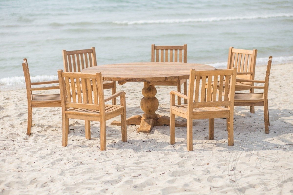 Teakholz Gartentisch rund 180 cm Classic - Souren Furniture (CH)