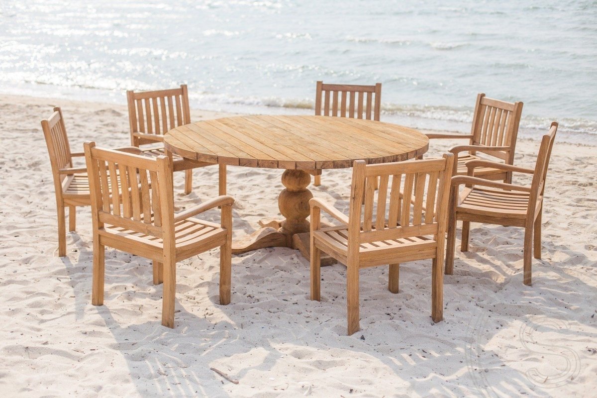 Teakholz Gartentisch rund 180 cm Classic - Souren Furniture (CH)