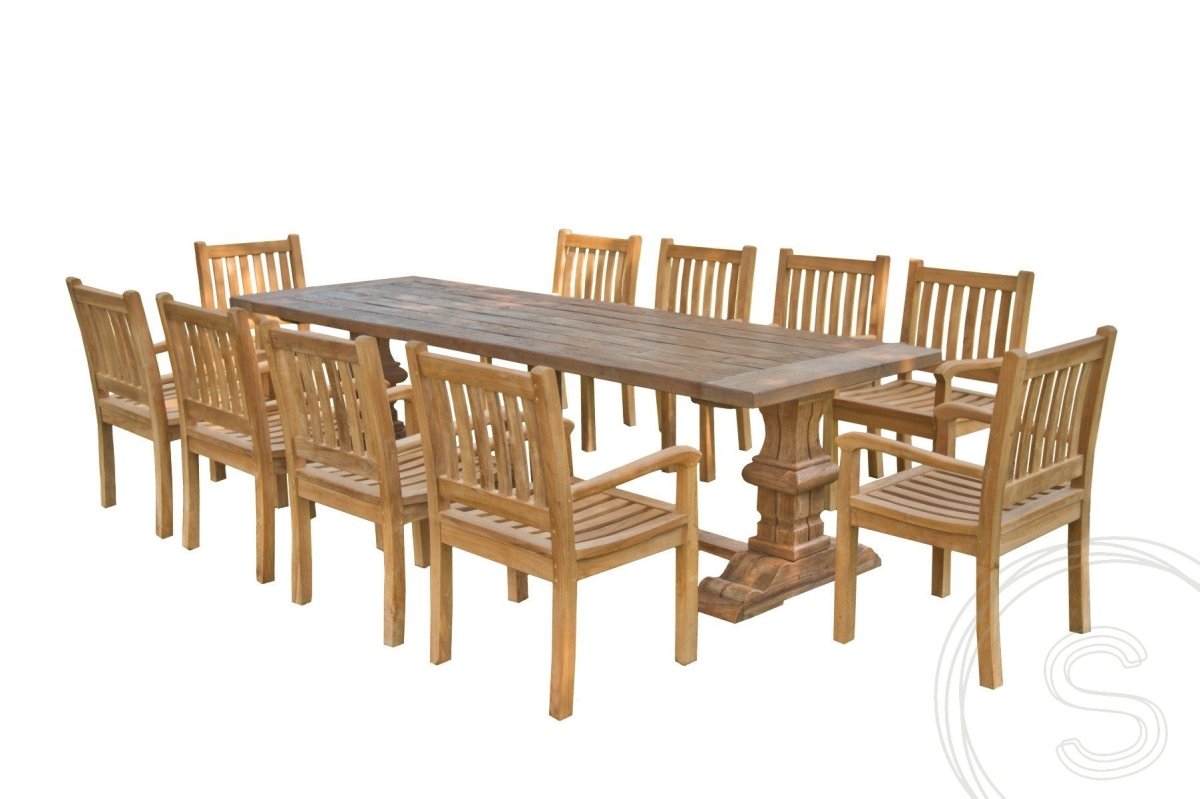 Teakholz Klostertisch Gartentisch 250 x 100 - Souren Furniture (CH)