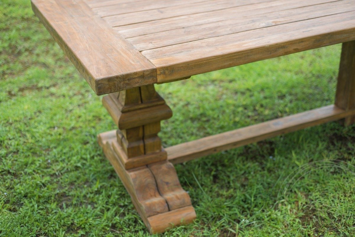 Teakholz Klostertisch Gartentisch 300 x 100 - Souren Furniture (CH)