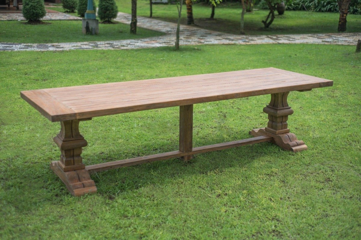 Teakholz Klostertisch Gartentisch 300 x 100 - Souren Furniture (CH)