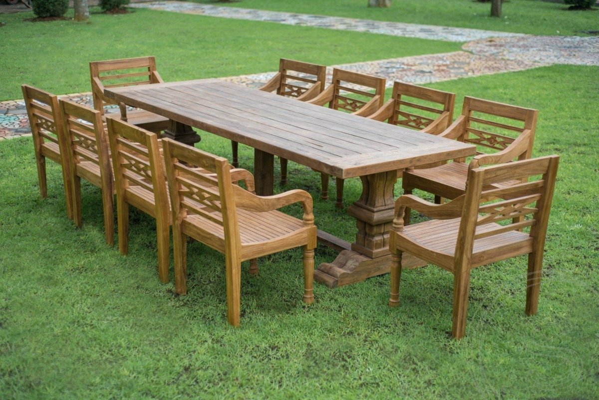 Teakholz Klostertisch Gartentisch 400 x 100 - Souren Furniture (CH)
