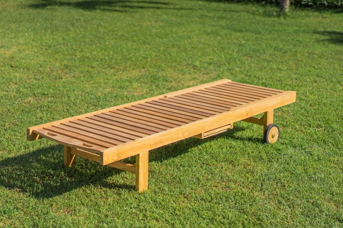 Teakholz Liegebett mit Rollen - Souren Furniture (CH)