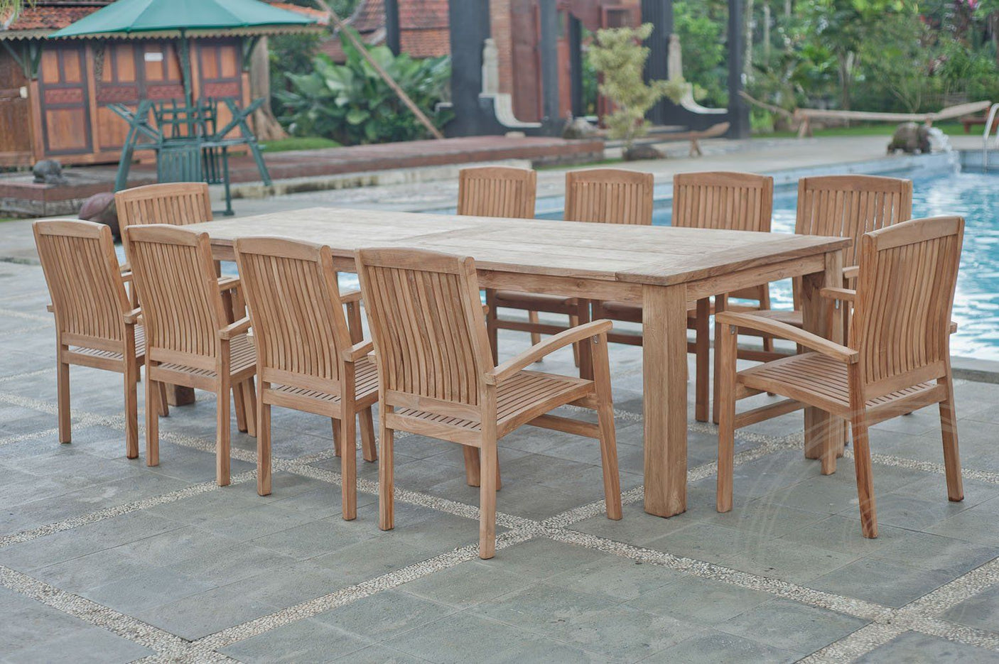 Teak tuintafel 300x100 cm - Souren Meubels