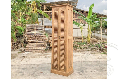 Teak kast met Louvre deuren - Souren Meubels