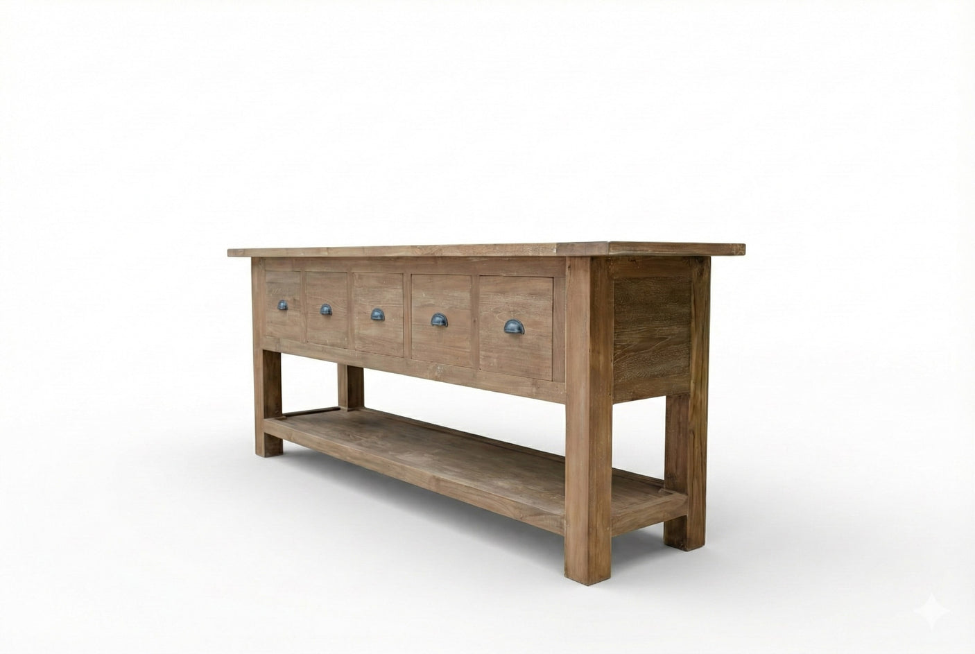 Rustikales Teak Sideboard mit Schubladen 200 / 250 cm