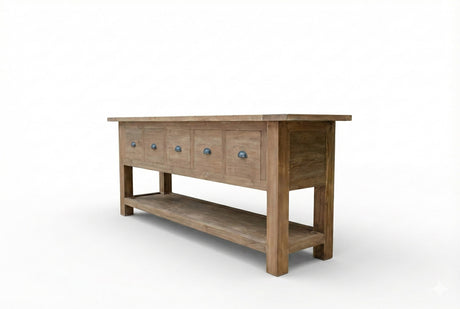 Rustikales Teak Sideboard mit Schubladen 200 / 250 cm