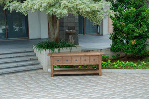 Rustikales Teak Sideboard mit Schubladen 200 / 250 cm