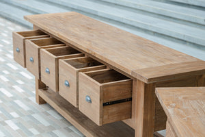 Rustikales Teak Sideboard mit Schubladen 200 / 250 cm
