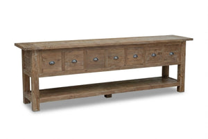 Rustikales Teak Sideboard mit Schubladen 200 / 250 cm