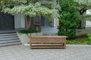 Rustikales Teak Sideboard mit Schubladen 200 / 250 cm