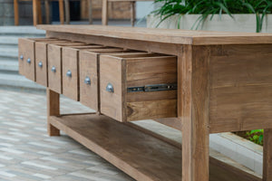 Rustikales Teak Sideboard mit Schubladen 200 / 250 cm