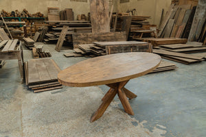 Ovaler Teak Esstisch 200×100 cm – Spiderfuß