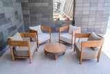 Teakholz Fauteuil Lura mit wetterfesten Kissen