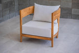 Teakholz Fauteuil Lura mit wetterfesten Kissen