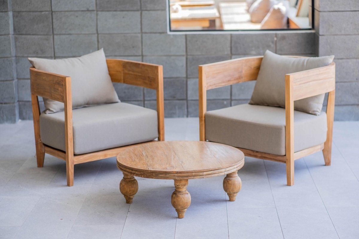 Lura Teakholz-Sessel mit sonnenfesten Kissen