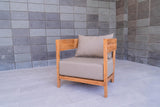 Teakholz Fauteuil Lura mit wetterfesten Kissen