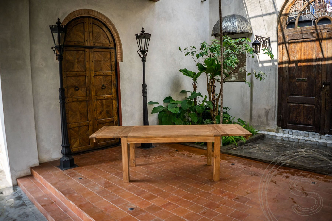 Uitschuifbare teak tafel 160 - 210 - 260x90 - Souren Meubels