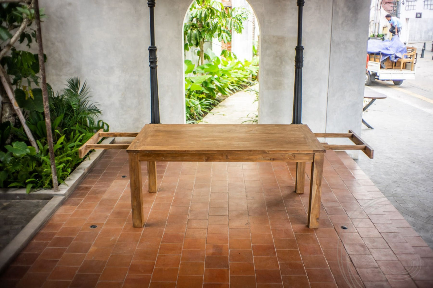 Uitschuifbare teak tafel 180 - 230 - 280x100 - Souren Meubels