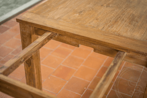 Ausziehtisch Teakholz Set 180 + 10 Stühle