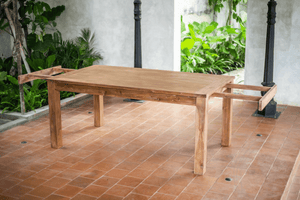 Ausziehtisch Teakholz Set 180 + 10 Stühle