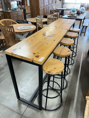 Bartisch und 5 Barhocker 240x50x105cm