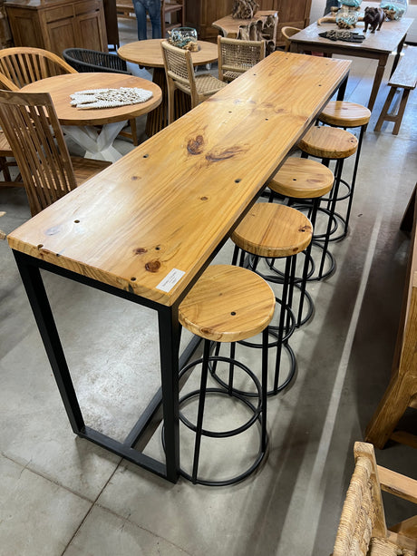 Bartisch und 5 Barhocker 240x50x105cm