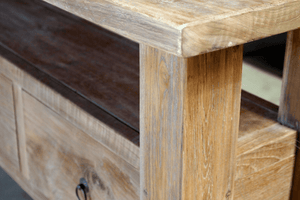 Teak sidetable 120cm oud hout - Souren Meubels