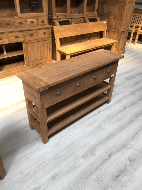 Teak Wandtisch Rustikal 140