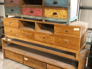 Teak TV-Sideboard mit 6 Schubladen