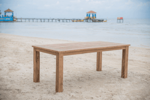 Teak Gartentisch 200x100 + Bank 200 + Bank 200 Sandaran