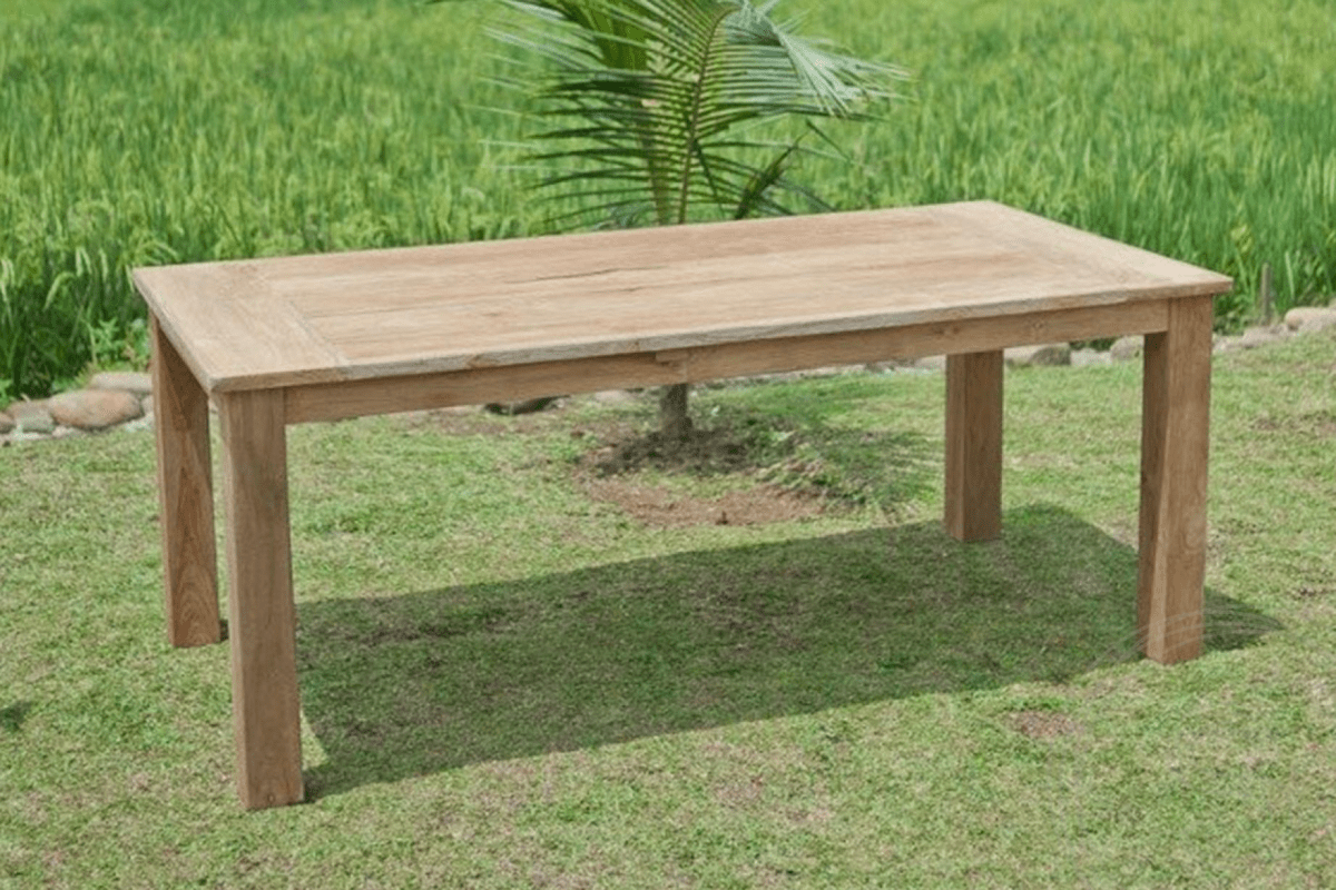 Teak Gartentisch 200x100cm + 4 Stühle Beaufort + Bank