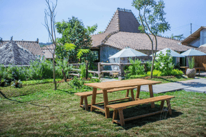 Teak Gartentisch Java 200 x 100 + 2 Teak Gartenbänke Java 200
